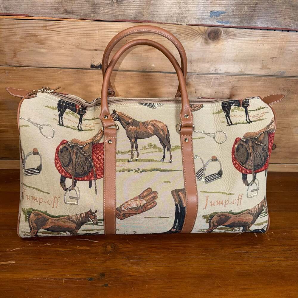 Signare USA Horse Animal Brown Big Holdall/Duffel Bag